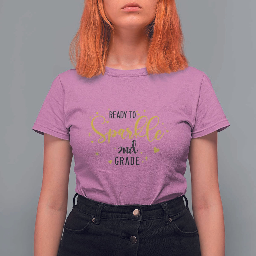 Back To School T Shirt For Women Ready To Sparkle 2nd Grade Star Heart TS11 Azalea Print Your Wear