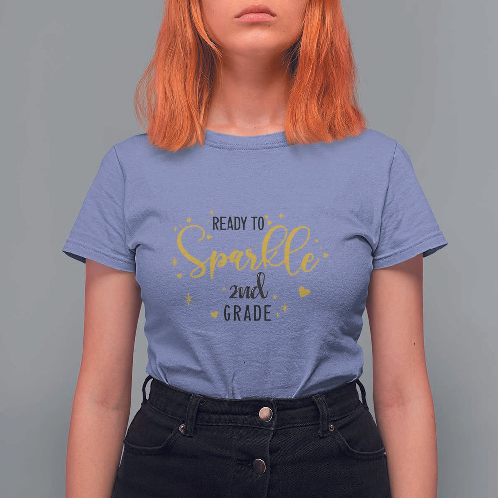 Back To School T Shirt For Women Ready To Sparkle 2nd Grade Star Heart TS11 Violet Print Your Wear