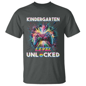 Kindergarten Level Unlocked T Shirt Back To School Game Console TS11 Dark Heather Print Your Wear