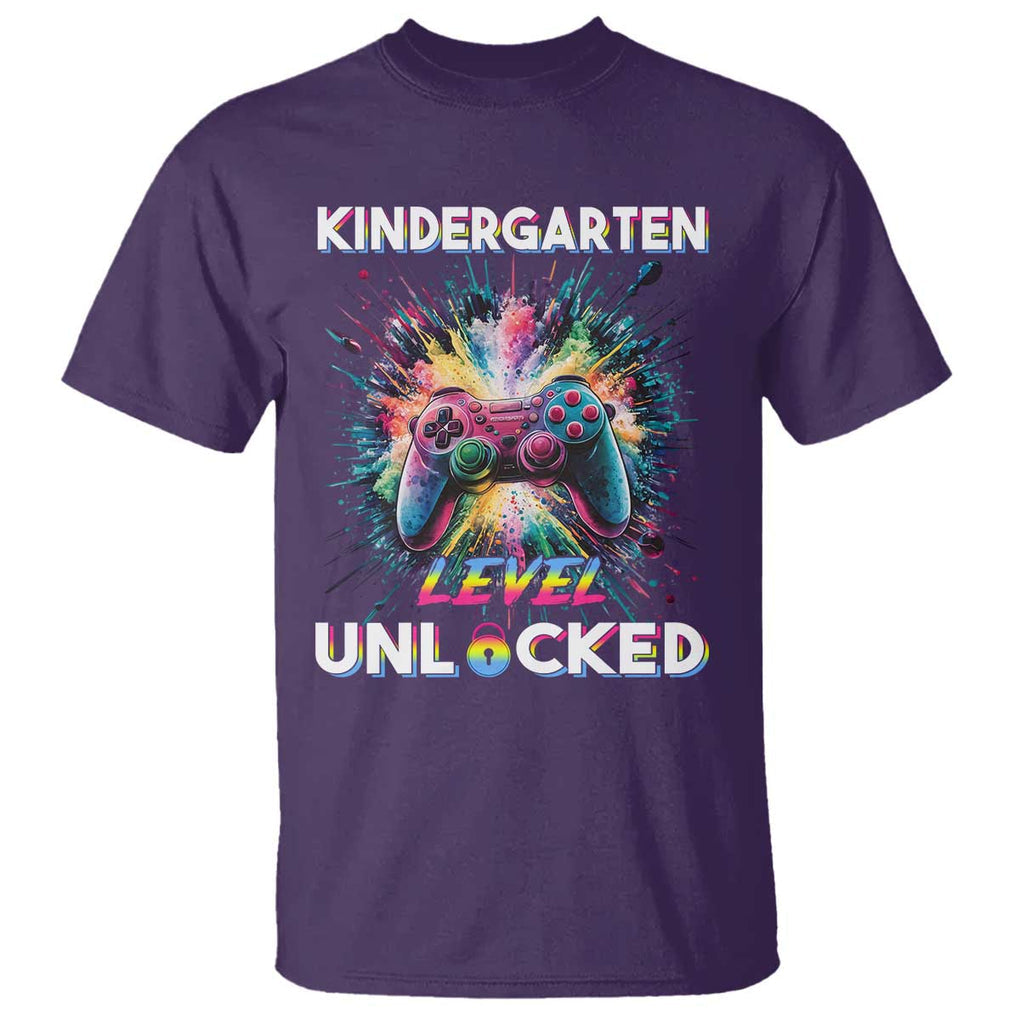 Kindergarten Level Unlocked T Shirt Back To School Game Console TS11 Purple Print Your Wear
