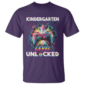 Kindergarten Level Unlocked T Shirt Back To School Game Console TS11 Purple Print Your Wear