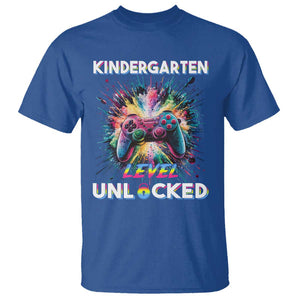 Kindergarten Level Unlocked T Shirt Back To School Game Console TS11 Royal Blue Print Your Wear