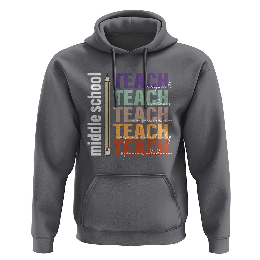 Teacher Hoodie Middle School Teach Back To School Pencil TS11 Charcoal Print Your Wear
