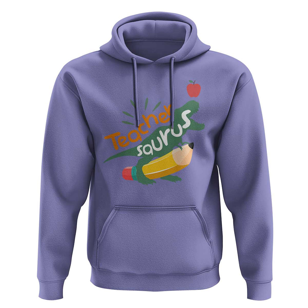 Teacher Saurus Hoodie Back To School Dinosaur Pencil TS11 Violet Print Your Wear