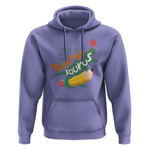 Teacher Saurus Hoodie Back To School Dinosaur Pencil TS11 Violet Print Your Wear