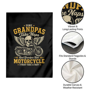Some Grandpas Take Naps Real Grandpas Ride Motorcycle Then Take Nap Garden Flag Funny Grandpa Biker