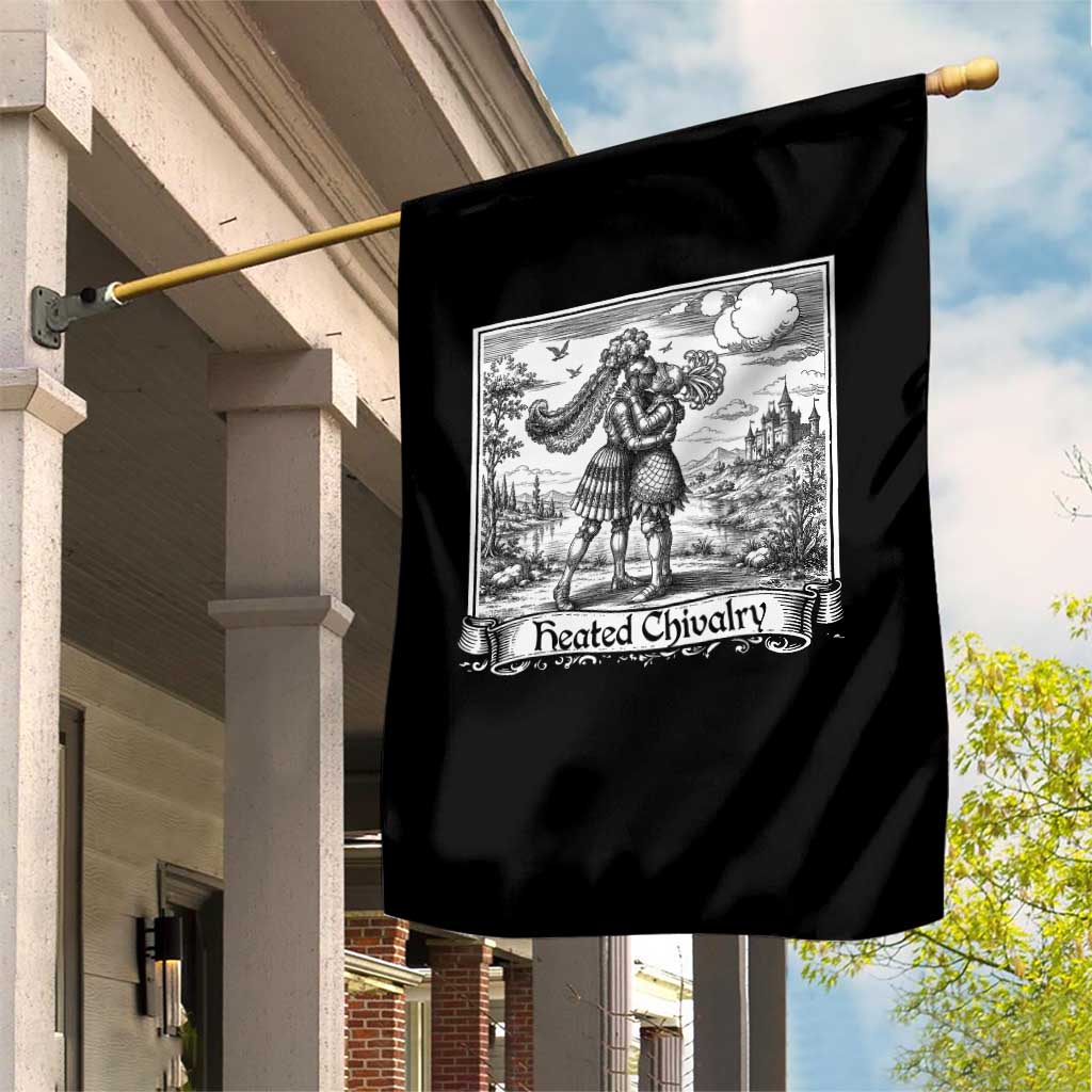 Heated Chivalry Medieval Knights Kissing LGBT Pride Garden Flag TS11 Print Your Wear
