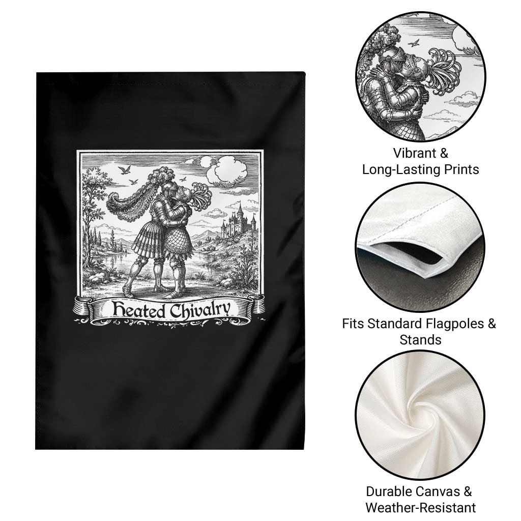 Heated Chivalry Medieval Knights Kissing LGBT Pride Garden Flag TS11 Print Your Wear