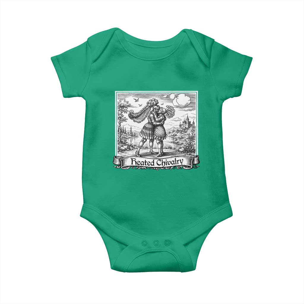 Heated Chivalry Medieval Knights Kissing LGBT Pride Baby Onesie TS11 Irish Green Print Your Wear