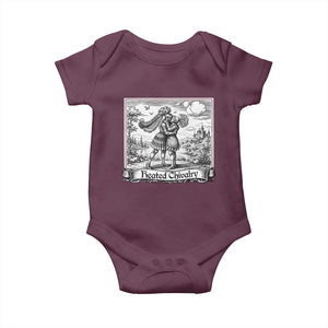 Heated Chivalry Medieval Knights Kissing LGBT Pride Baby Onesie TS11 Maroon Print Your Wear