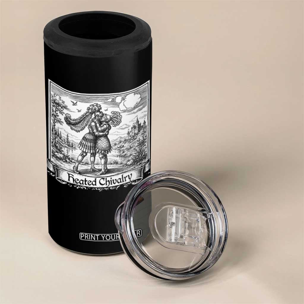 Heated Chivalry Medieval Knights Kissing LGBT Pride 4 in 1 Can Cooler Tumbler TS11 Print Your Wear
