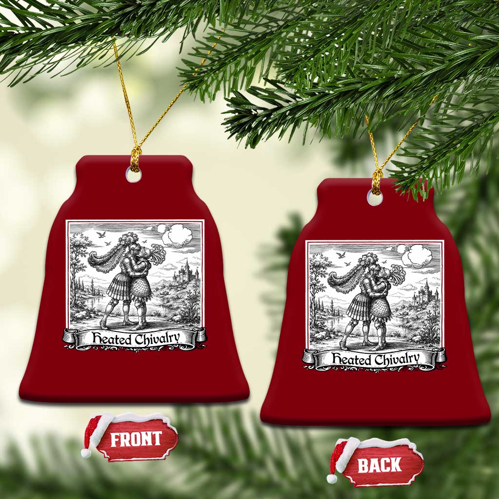 Heated Chivalry Medieval Knights Kissing LGBT Pride Ceramic Ornament TS11 Print Your Wear