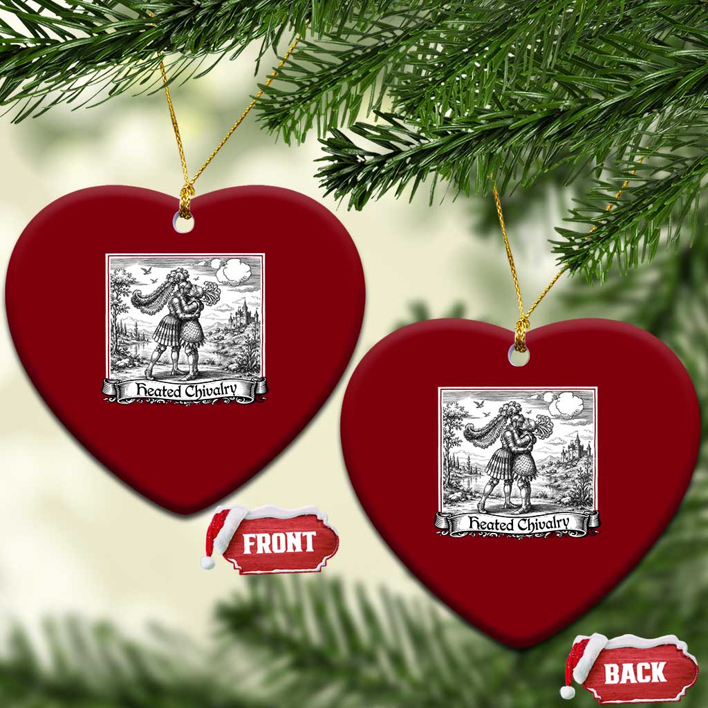 Heated Chivalry Medieval Knights Kissing LGBT Pride Ceramic Ornament TS11 Print Your Wear