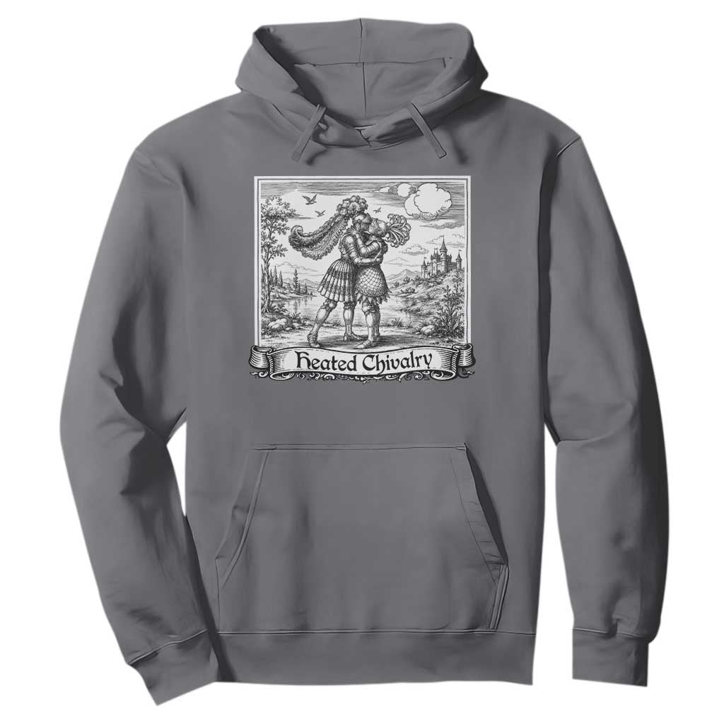 Heated Chivalry Medieval Knights Kissing LGBT Pride Hoodie TS11 Charcoal Print Your Wear