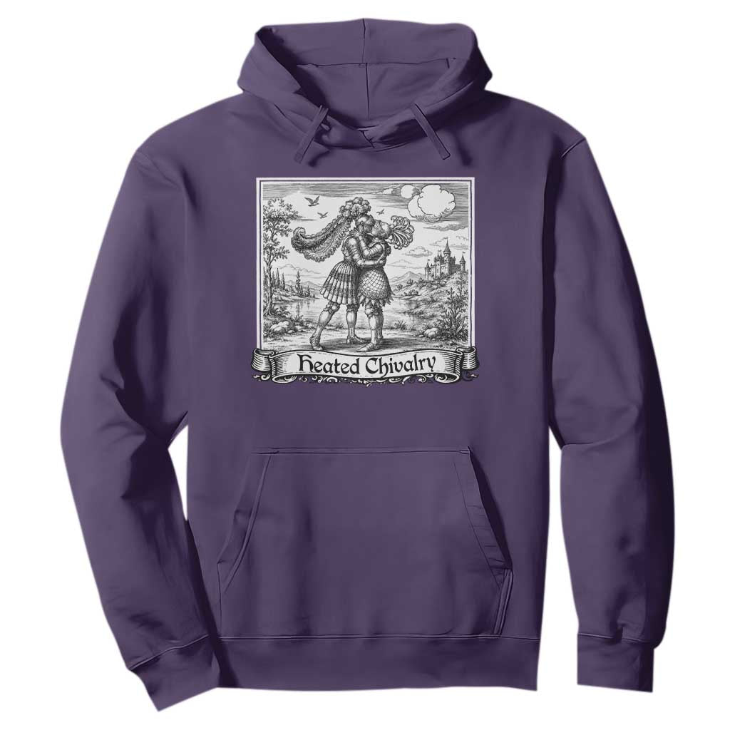 Heated Chivalry Medieval Knights Kissing LGBT Pride Hoodie TS11 Purple Print Your Wear