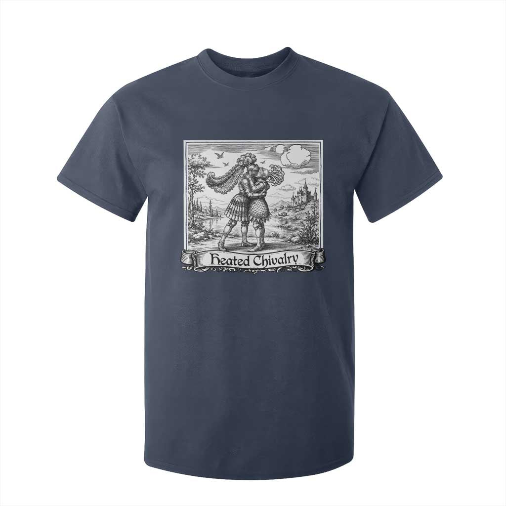 Heated Chivalry Medieval Knights Kissing LGBT Pride T Shirt For Kid TS11 Navy Print Your Wear