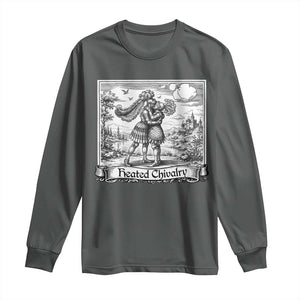 Heated Chivalry Medieval Knights Kissing LGBT Pride Long Sleeve Shirt TS11 Dark Heather Print Your Wear