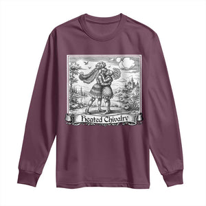 Heated Chivalry Medieval Knights Kissing LGBT Pride Long Sleeve Shirt TS11 Maroon Print Your Wear