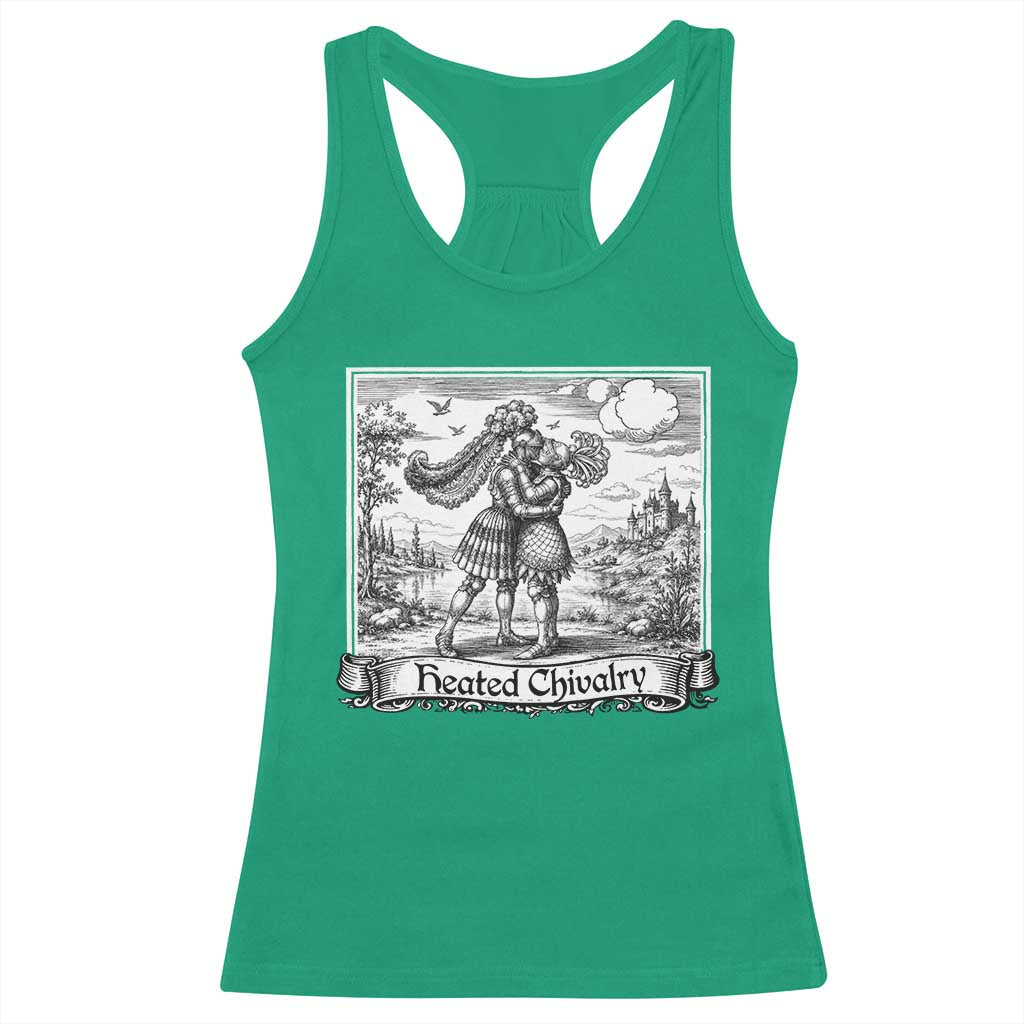 Heated Chivalry Medieval Knights Kissing LGBT Pride Racerback Tank Top TS11 Irish Green Print Your Wear