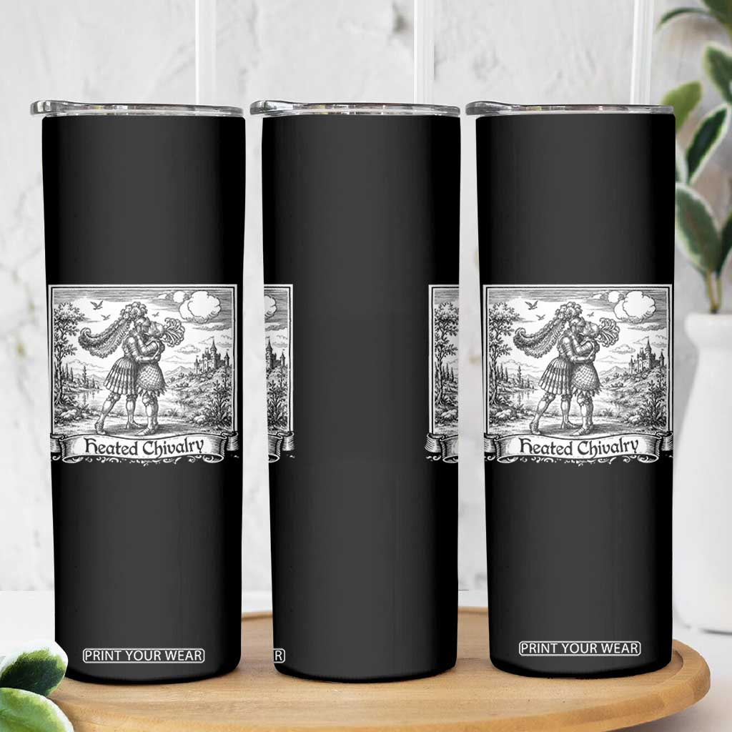 Heated Chivalry Medieval Knights Kissing LGBT Pride Skinny Tumbler TS11 Print Your Wear