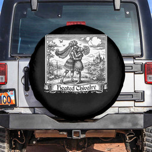 Heated Chivalry Medieval Knights Kissing LGBT Pride Spare Tire Cover TS11 No hole Black Print Your Wear
