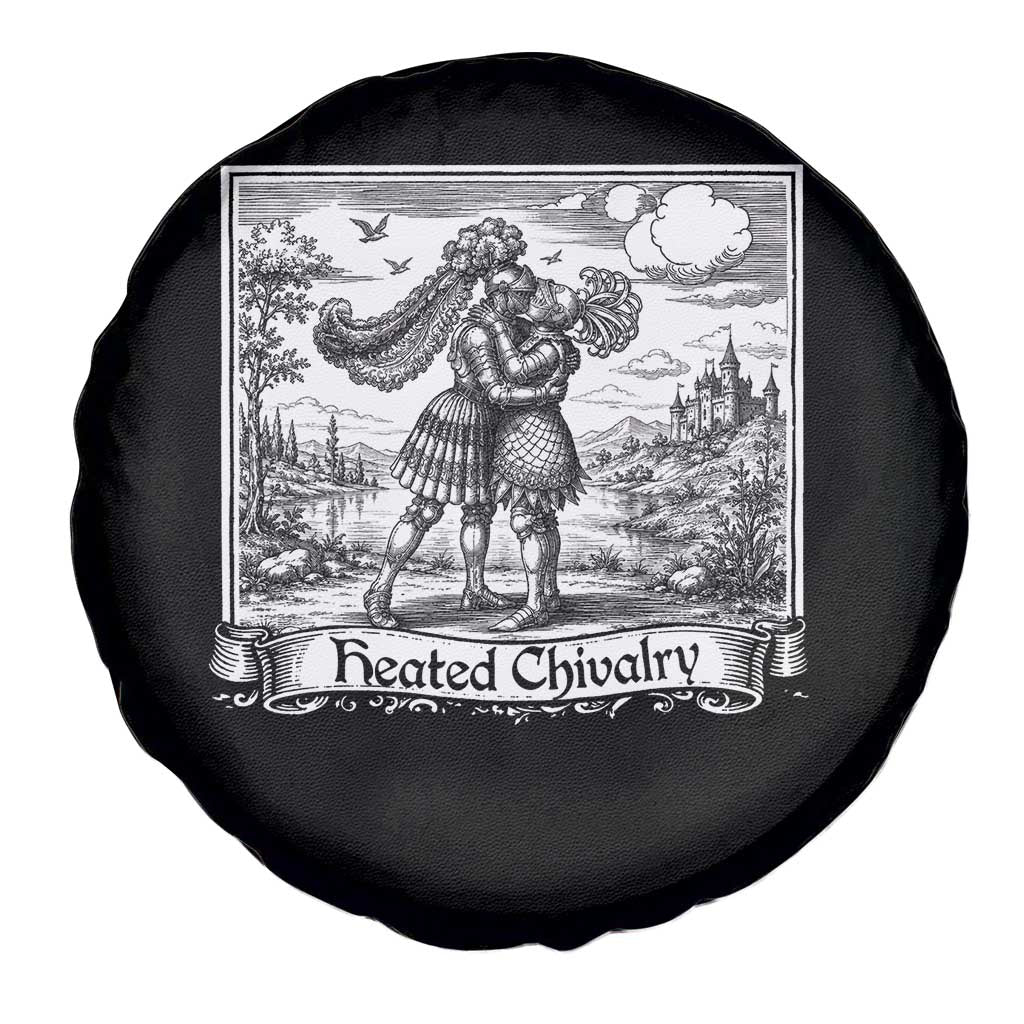 Heated Chivalry Medieval Knights Kissing LGBT Pride Spare Tire Cover TS11 Print Your Wear