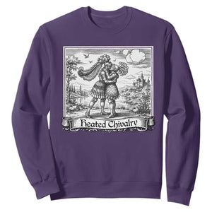 Heated Chivalry Medieval Knights Kissing LGBT Pride Sweatshirt TS11 Purple Print Your Wear