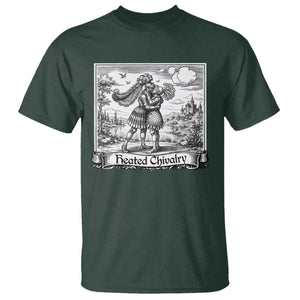 Heated Chivalry Medieval Knights Kissing LGBT Pride T Shirt TS11 Dark Forest Green Print Your Wear