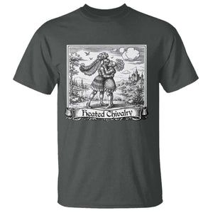 Heated Chivalry Medieval Knights Kissing LGBT Pride T Shirt TS11 Dark Heather Print Your Wear