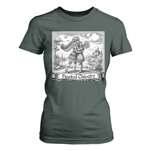 Heated Chivalry Medieval Knights Kissing LGBT Pride T Shirt For Women TS11 Dark Forest Green Print Your Wear