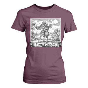 Heated Chivalry Medieval Knights Kissing LGBT Pride T Shirt For Women TS11 Maroon Print Your Wear