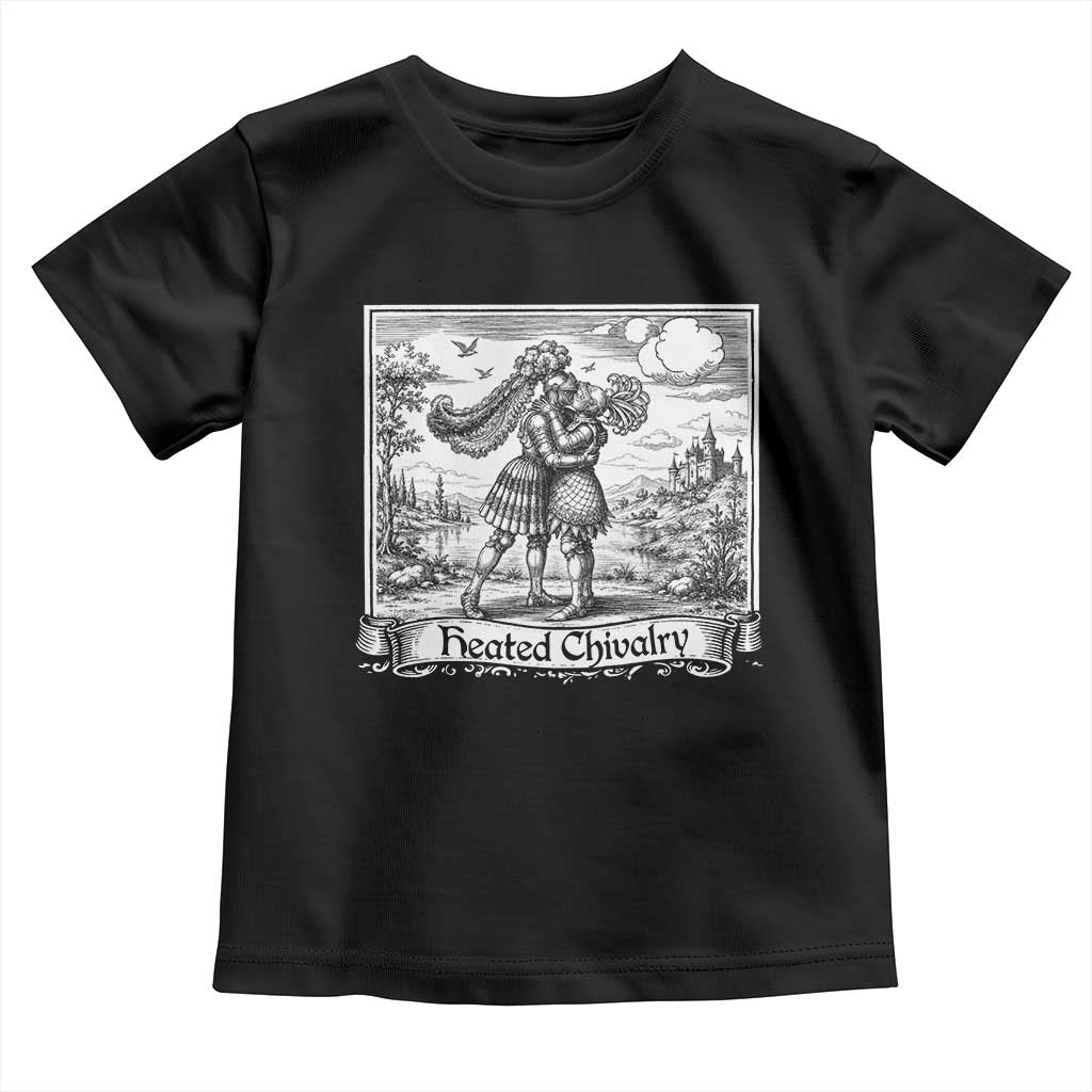 Heated Chivalry Medieval Knights Kissing LGBT Pride Toddler T Shirt TS11 Black Print Your Wear