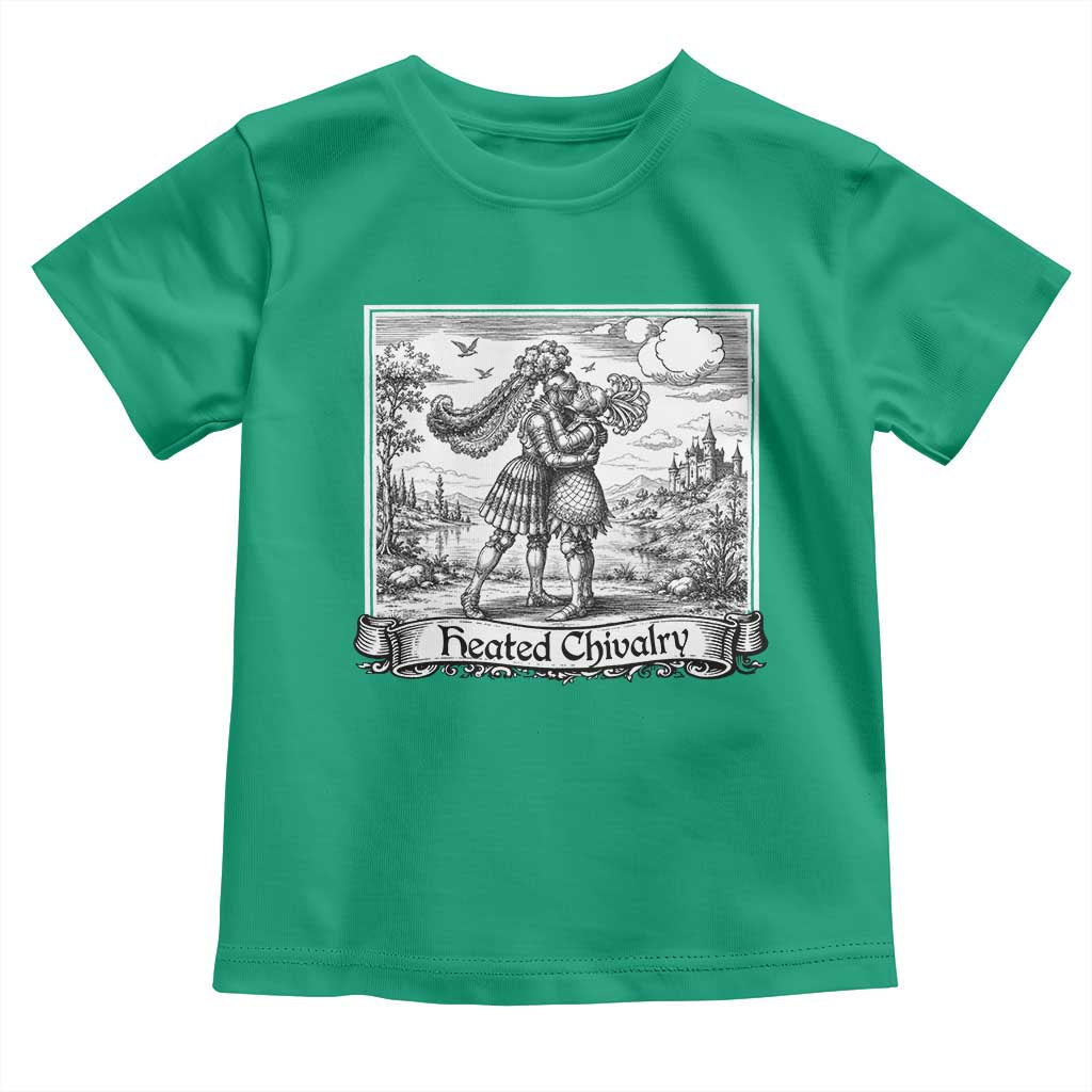 Heated Chivalry Medieval Knights Kissing LGBT Pride Toddler T Shirt TS11 Irish Green Print Your Wear