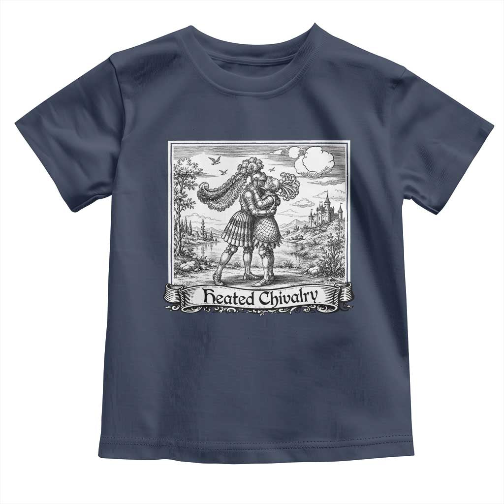 Heated Chivalry Medieval Knights Kissing LGBT Pride Toddler T Shirt TS11 Navy Print Your Wear