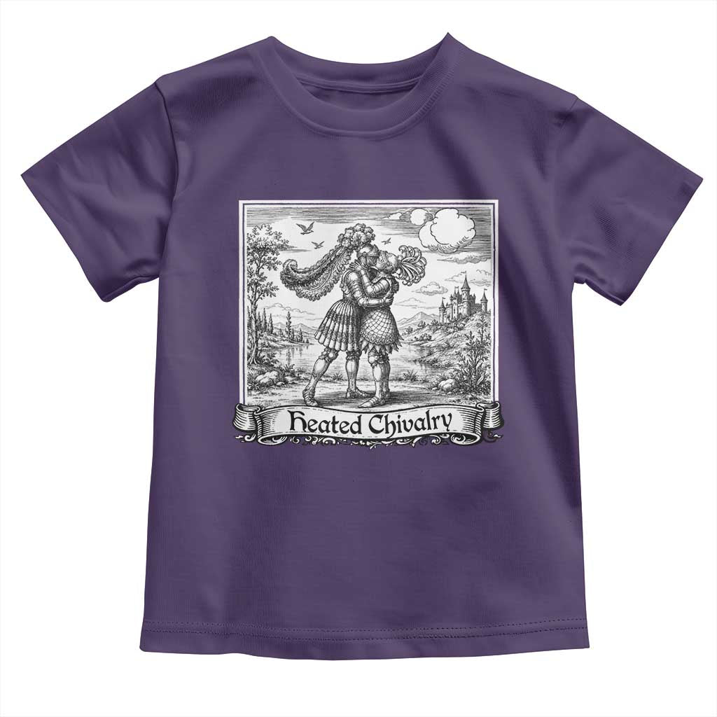 Heated Chivalry Medieval Knights Kissing LGBT Pride Toddler T Shirt TS11 Purple Print Your Wear