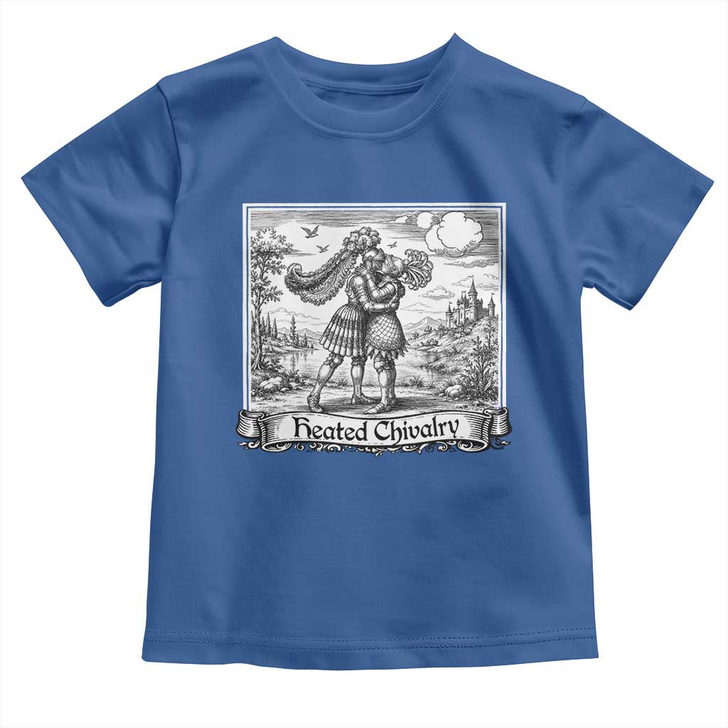 Heated Chivalry Medieval Knights Kissing LGBT Pride Toddler T Shirt TS11 Royal Blue Print Your Wear