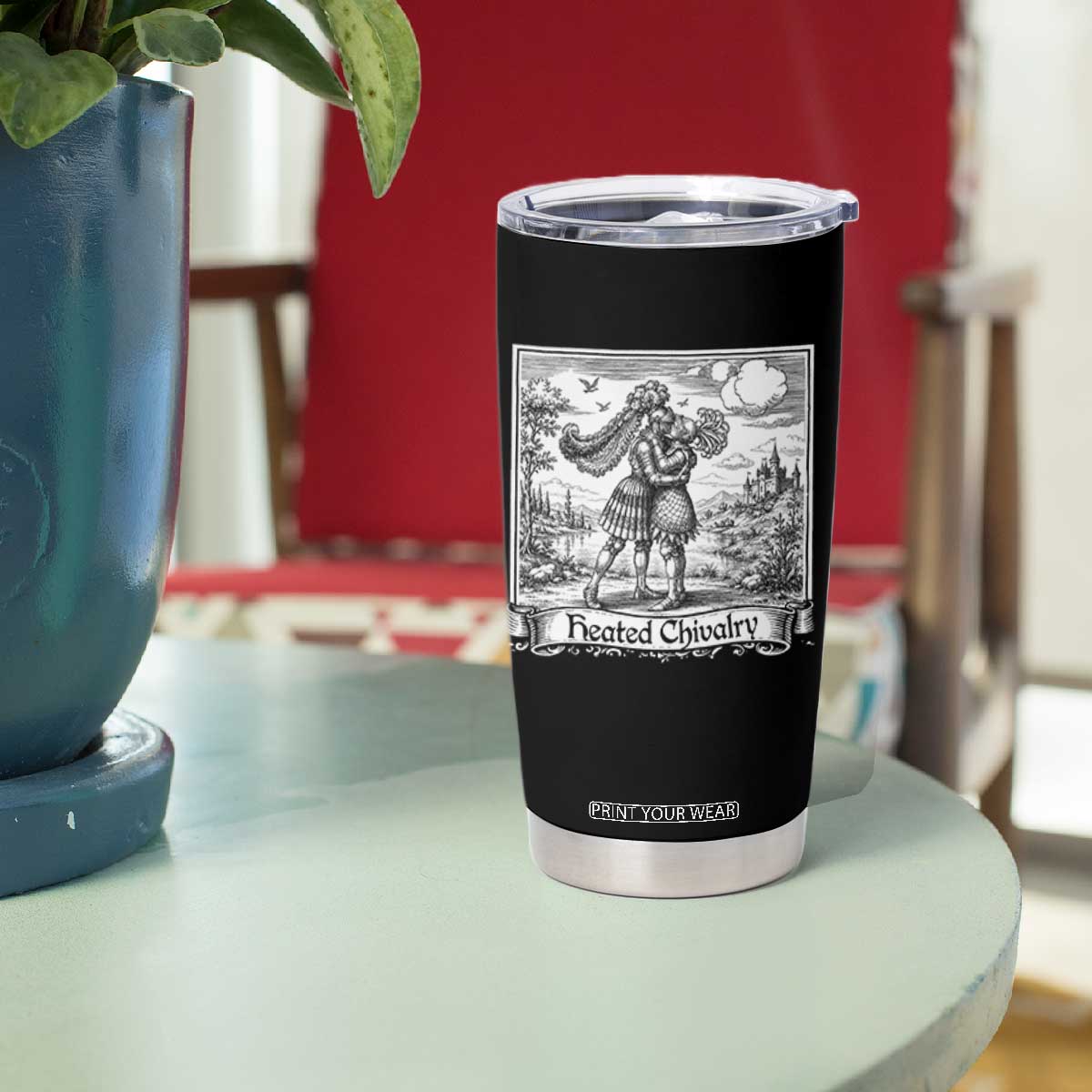 Heated Chivalry Medieval Knights Kissing LGBT Pride Tumbler Cup TS11 Print Your Wear