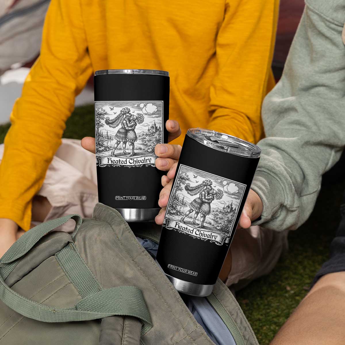 Heated Chivalry Medieval Knights Kissing LGBT Pride Tumbler Cup TS11 Print Your Wear