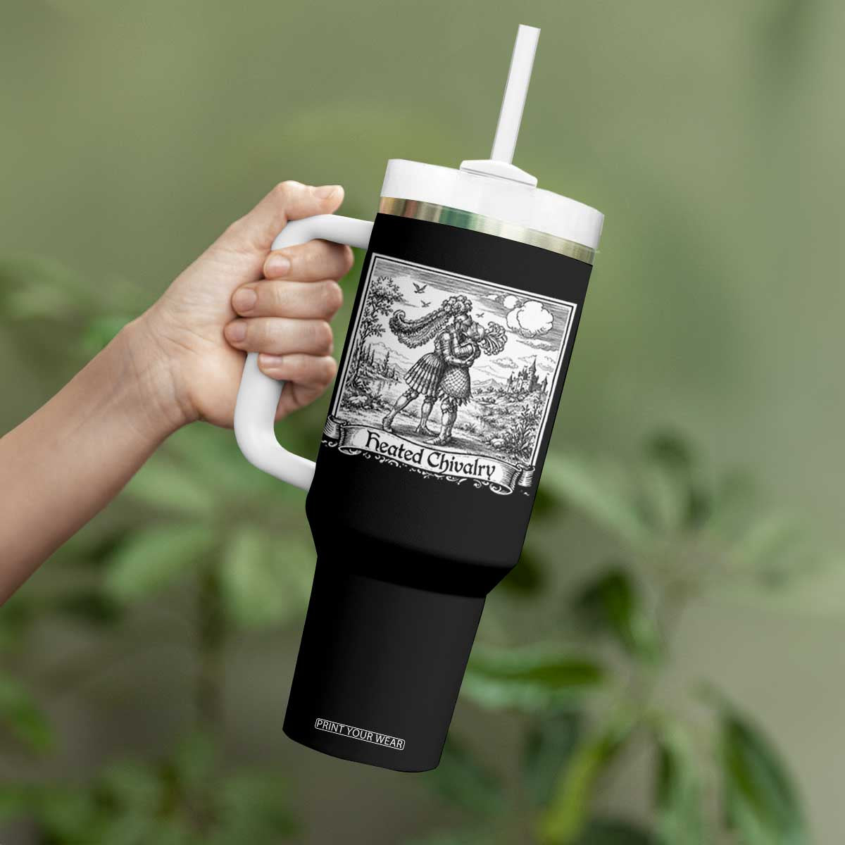 Heated Chivalry Medieval Knights Kissing LGBT Pride Tumbler With Handle TS11 Print Your Wear