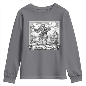 Heated Chivalry Medieval Knights Kissing LGBT Pride Youth Sweatshirt TS11 Charcoal Print Your Wear