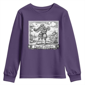 Heated Chivalry Medieval Knights Kissing LGBT Pride Youth Sweatshirt TS11 Purple Print Your Wear