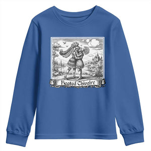Heated Chivalry Medieval Knights Kissing LGBT Pride Youth Sweatshirt TS11 Royal Blue Print Your Wear