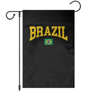 Brazil Football Throwback Design Vintage Brazilian Flag Jersey Style Garden Flag TS11 Black Print Your Wear