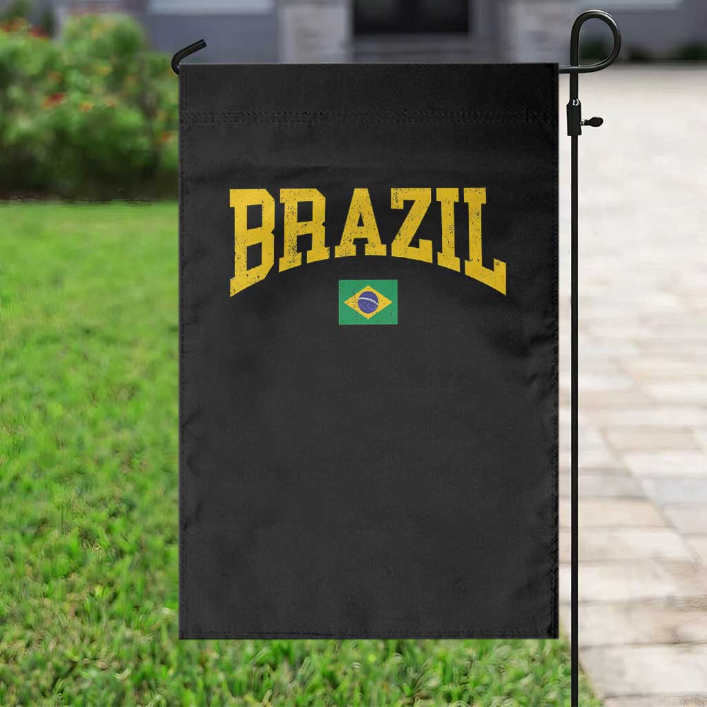 Brazil Football Throwback Design Vintage Brazilian Flag Jersey Style Garden Flag TS11 Print Your Wear