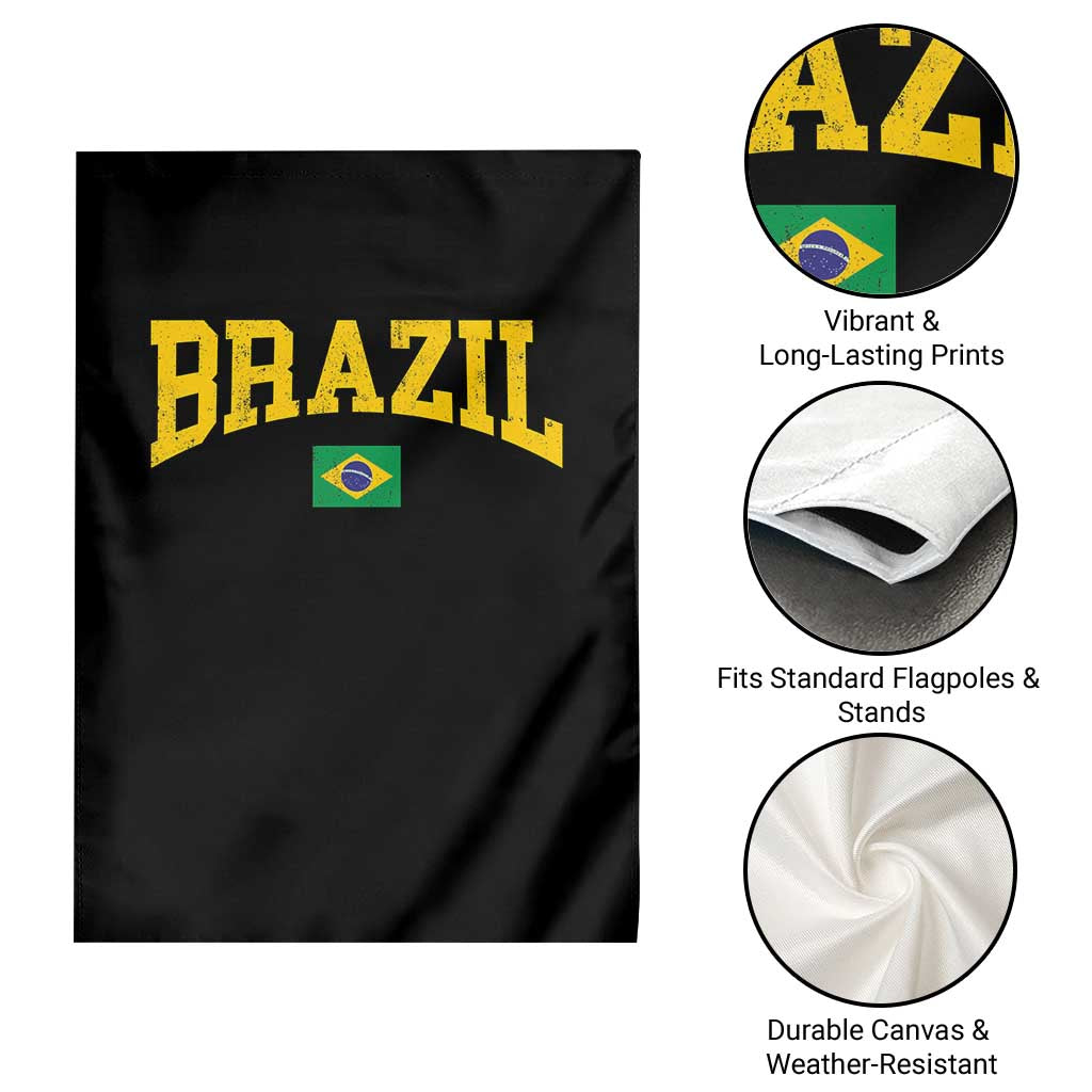 Brazil Football Throwback Design Vintage Brazilian Flag Jersey Style Garden Flag TS11 Print Your Wear