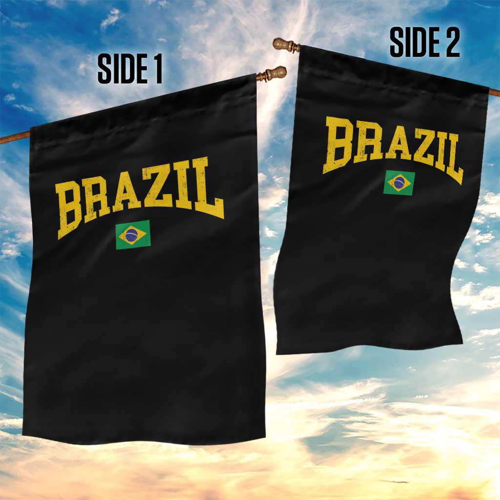 Brazil Football Throwback Design Vintage Brazilian Flag Jersey Style Garden Flag TS11 Print Your Wear