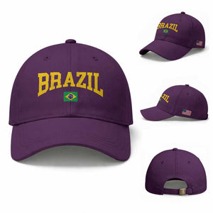 Brazil Football Throwback Design Vintage Brazilian Flag Jersey Style Baseball Cap TS11 Baseball Cap Universal Fit Purple Print Your Wear
