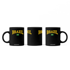 Brazil Football Throwback Design Vintage Brazilian Flag Jersey Style Coffee Mug TS11 Print Your Wear