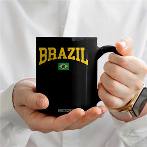 Brazil Football Throwback Design Vintage Brazilian Flag Jersey Style Coffee Mug TS11 Print Your Wear
