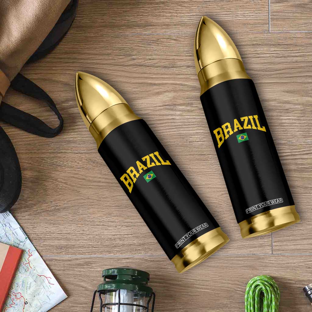 Brazil Football Throwback Design Vintage Brazilian Flag Jersey Style Bullet Tumbler TS11 Print Your Wear